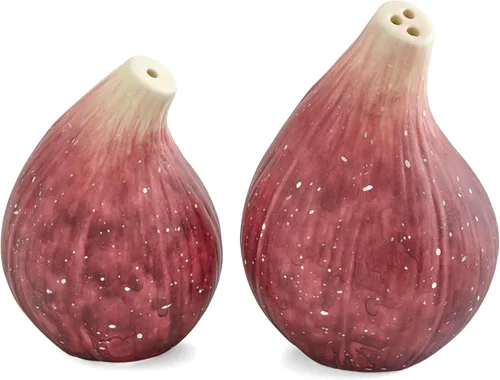 Miniatura 2 de Portmeirion Nature's Bounty Fig Fig Salero y pimentero Juego de 2 saleros y pimenteros de 3.5 pulgadas Hecho de dolomita Decoración del hogar
