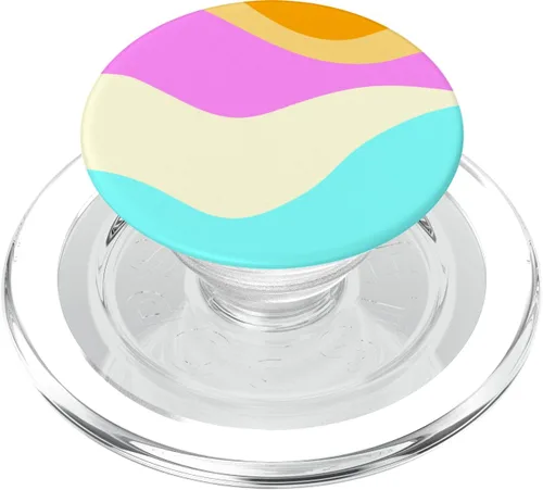 Miniatura 7 de Retro Waves Swirls Pastel Rainbow Wavy Stripes 70s Aesthetic PopSockets Adhesive PopGrip