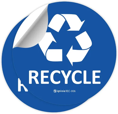 Miniatura 4 de IGNIXIA Calcomanías de reciclaje para contenedores de 6 x 6 pulgadas grandes (paquete de 2) calcomanías impermeables con protección UV para botes