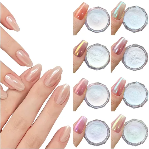 Miniatura 21 de Polvos holográficos de espejo para uñas, efecto cromado plateado, lentejuelas metálicas puras, pigmento cromado para uñas de gel UV, para decoración