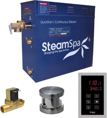 Generador de sauna de vapor de 4.5kW, serie Sentry de 240 V, generador de vapor con pantalla táctil, cabezal de vapor, ducha de vapor incorporada,