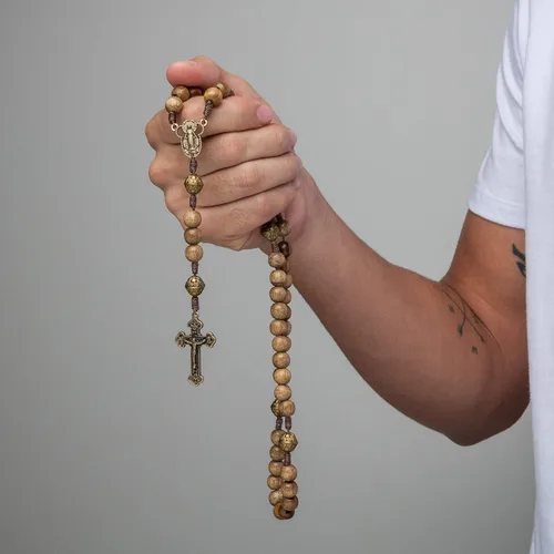 Miniatura 5 de Intercession™ Rosario de madera maciza hecho a mano Nuestro Padre Sagrado (Nuestra Señora - Nogal)