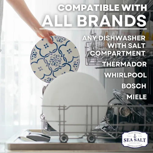 Miniatura 3 de Sal de lavavajillas, suavizante de agua natural, sal marina gruesa de grado alimenticio compatible con lavavajillas Miele, Thermador, Whirlpool
