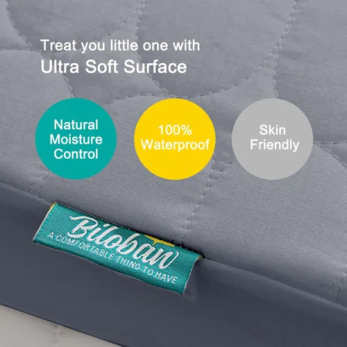 Miniatura 4 de Sábanas protectoras de colchón de cuna impermeables, paquete de 2, funda acolchada ajustable para colchón de cuna que se adapta a colchones de cama