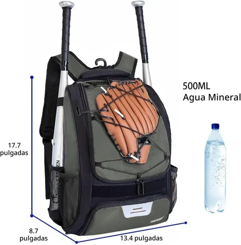 Miniatura 2 de DAFISKY, Mochila para Bolsón de Béisbol y Sóftbol - Mochila para Equipo de Bate de Béisbol, Sóftbol y Bola T para Jóvenes y Adultos con Soportes Gris