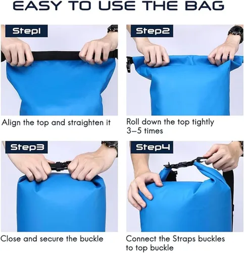 Miniatura 2 de Bolsa seca impermeable, mochila de almacenamiento seca ligera con parte superior enrollable, natación, canotaje, kayak, campamento, playa