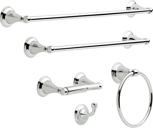 Miniatura 3 de Delta Windemere (1-Paquete) Ganchos para Toallas Cromo Pulido Solitarios para Baño Montados en Pared para Batas y Toallas Soporte para Toalla