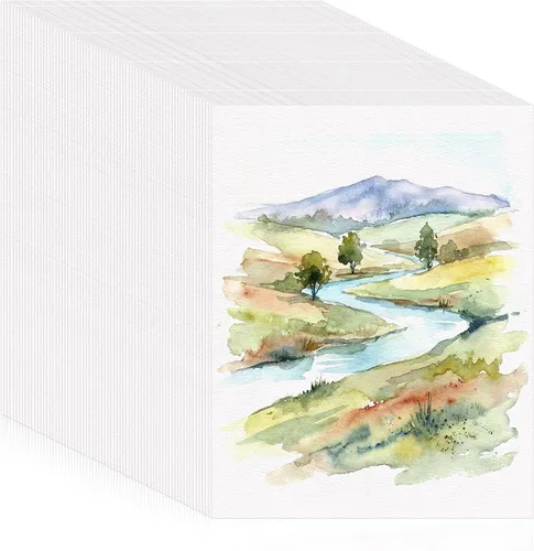 Miniatura 10 de Prudiut 120 hojas de papel de acuarela a granel, 140 lb/300 GSM papel blanco de algodón prensado en frío, 5 x 7 pulgadas, perfecto para niños