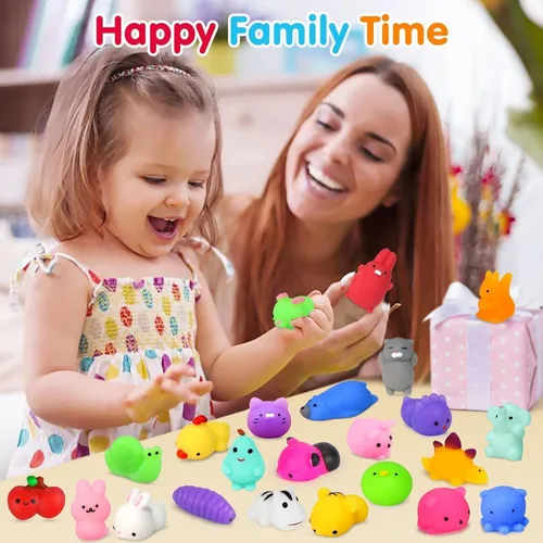 Miniatura 5 de Yunaking 130 PCS Juguetes Squishy Mochi, Juguetes Squishy Kawaii Recuerdos de Fiesta para Niños Alivio del Estrés Juguetes Fidget Juguetes de Caja