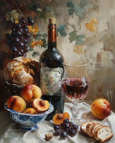 Miniatura 18 de Pintura de frutas por números para adultos, pintura al óleo digital de uva, sandía, naranja, melocotón, ciruela, lienzo, pintura acrílica, divertida