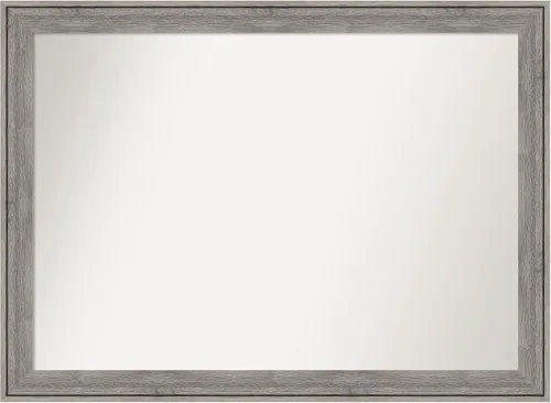 Miniatura 428 de Amanti Art Espejo de pared personalizado no biselado (24.5 x 24.5 pulgadas), marco gris marrón alta, varios tamaños personalizados, espejo de baño