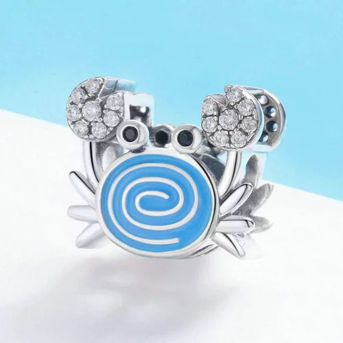 Miniatura 2 de Junyi Jewelry Abalorio de sirena de plata de ley 925 con diseño de pez de delfín y ballena para pulsera Pandora