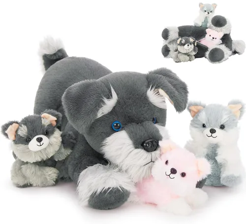 Miniatura 21 de MorisMos Pug Stuffed Animal with Babies Inside, 14" Mommy Stuffed Pug with 3 Baby Puppies, 4Pcs Interactive Soft Cuddly Dog for Kids, Dog Lovers