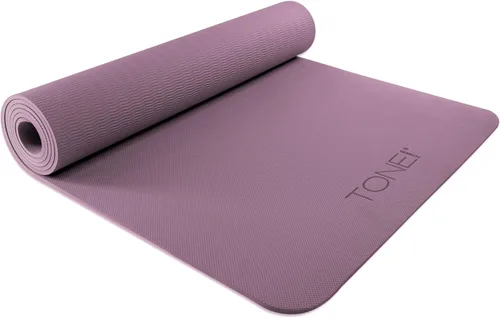 Miniatura 9 de TONE Fitness Esterilla de yoga antideslizante de 1/4 pulgadas de grosor para ejercicios y pilates para entrenamientos en casa con correa