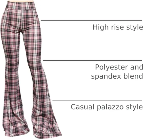 Miniatura 100 de ShopMyTrend - Pantalones de yoga largos con piernas anchas y acampanadas estilo palazzo, con cintura alta, para mujer