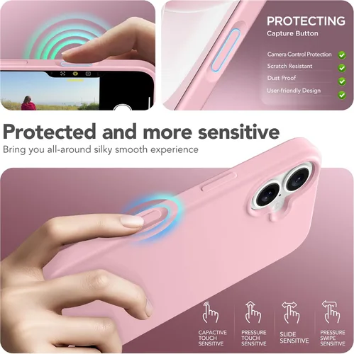 Miniatura 756 de GONEZ Funda de silicona para iPhone 15 Pro Max, compatible con Magsafe, protector de cámara + protector de pantalla, forro de microfibra suave