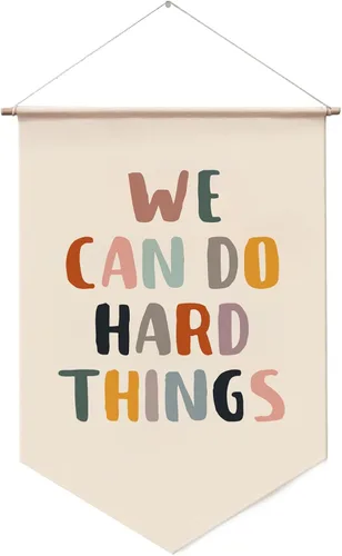 Miniatura 12 de Bandera colgante de pared "Las cosas buenas llevan tiempo" con afirmaciones positivas, decoración de pared, regalo de inauguración de la casa, arte