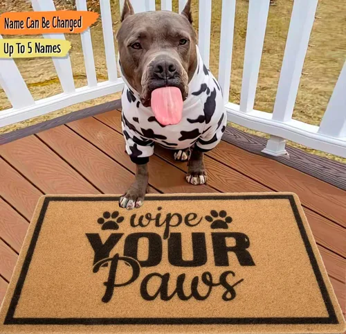 Miniatura 4 de Wipe-Your-Paws-Felpudo – Tapete de bienvenida con huella animal para exteriores e interiores, tapete divertido para puerta de entrada exterior
