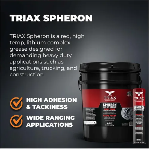 Miniatura 3 de TRIAX Spheron Grease NLGI-2 Complejo de litio, alta temperatura, súper resistente, ultra pegajoso, EP, resistente al agua, para quinta rueda