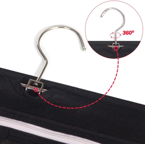 Miniatura 5 de DIOMMELL Organizador de joyería colgante con 47 bolsillos con cremallera para aretes, collar, pulsera, anillo, bolsa de almacenamiento