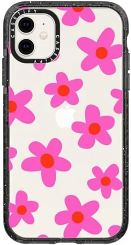 Miniatura 119 de CASETiFY Impact - Funda para iPhone 11 - Flower Power Retro - Negro Transparente