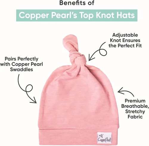 Miniatura 2 de Copper Pearl Baby Beanie Hat Top Knot