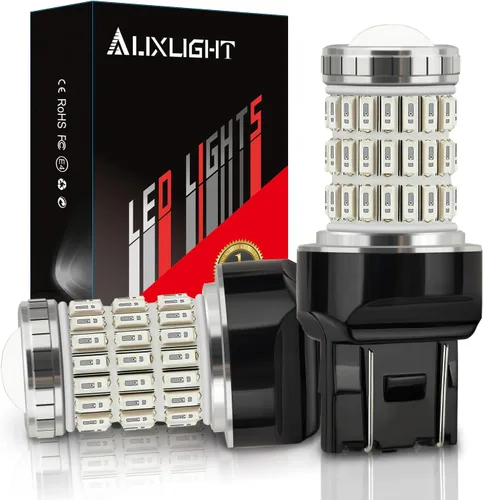 Miniatura 9 de AUXLIGHT 7440 7441 7443 7444 T20 992 W21W - Bombillas LED ámbar amarillas ultrabrillantes de 60-SMD, reemplazo necesita resistencia de carga extra