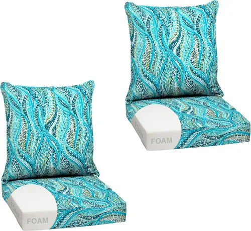 Miniatura 137 de Arden Outdoor Deep Seat Cushion Set, 24 x 24 pulgadas, Cojín para exteriores resistente al clima, a la lluvia y a la decoloración para silla, sofá