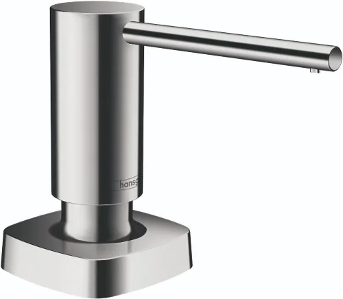 hansgrohe Dispensador de jabón para fregadero de baño y cocina, Metris de 4 pulgadas, dispensador de jabón moderno en cromo, 40468001