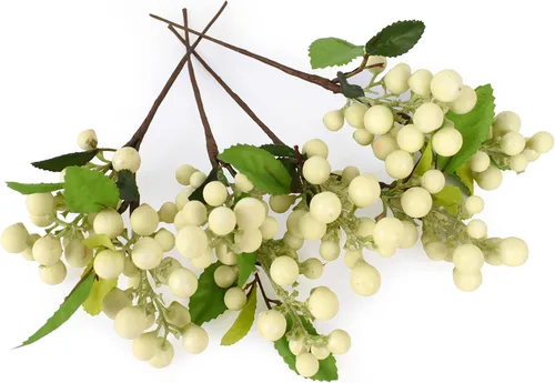 Miniatura 14 de Bayas artificiales, 4 piezas de arándanos artificiales con tallos de Navidad, frutas realistas, arándanos falsos, flores de simulación para el día
