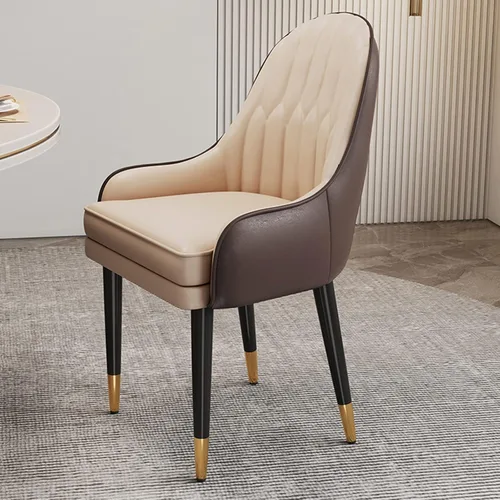Miniatura 12 de Sillas de comedor modernas, sillas de comedor tapizadas de piel sintética de mediados de siglo, sillas auxiliares de ocio con patas de metal para 15