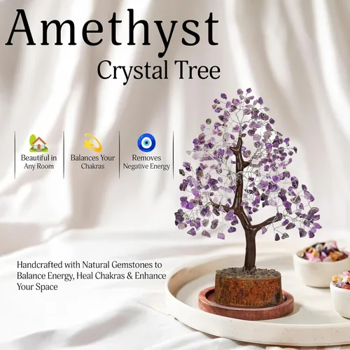 Miniatura 5 de Árbol de cristal de amatista, cristales curativos, decoración de habitación morada, decoración de cristal, árbol de cristal, accesorios de Alambre