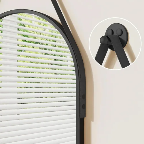 Miniatura 6 de OGCAU Espejo arqueado de longitud completa de 16 x 48 pulgadas para pared, espejo colgante con parte superior arqueada de cuerpo completo o montado
