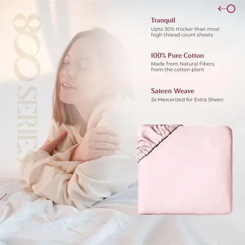 Miniatura 6 de Mayfair Linen - Sábana bajera ajustable de 100 % algodón egipcio de 800 hilos, tamaño Twin, con bolsillo profundo de 16 pulgadas, satén duradero