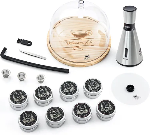 Miniatura 8 de Kit de Pistola de Humo para Cóctel - Kit Completo de Ahumador de Cócteles con 4 Sabores de Madera, Accesorios y Cepillo - Kit de Ahumador de Bebidas