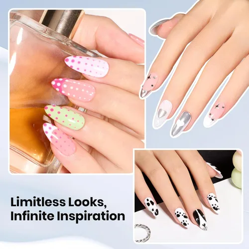 Miniatura 5 de Beetles - Lápiz de punteado para uñas 4 en 1, herramientas de arte para manicura en diseño esférico con marcaje de tamaño y cabeza de presión, 0-7