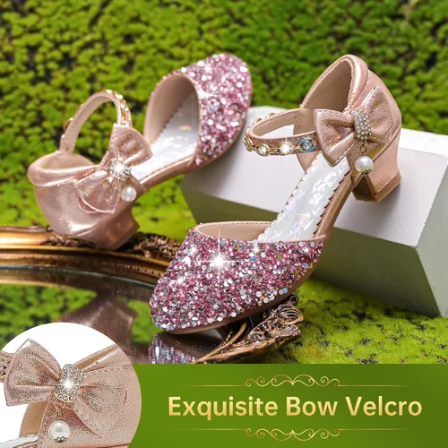 Miniatura 3 de Sandalias para niñas, tacones cerrados, para bodas, fiestas, niñas, zapatos de vestir para niñas pequeñas y grandes