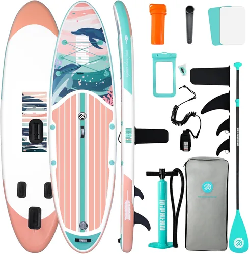 Miniatura 23 de Niphean Tabla de remo inflable con accesorios de SUP, cubierta de EVA antideslizante, tablas de remo inflables de 10 pies 6 pulgadas para adultos
