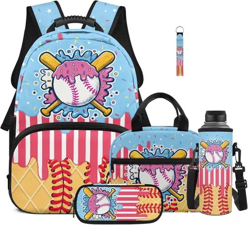 Miniatura 36 de Bulopur Eagle American Flag Print Kids Backpack Boys Elementary School 17 Inch Bookbag With Lunch Bag Water Bottle Holder Keychain Pencil Case 5