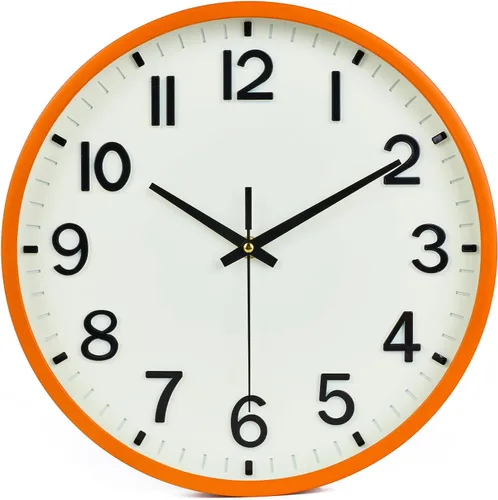 Wall Clock, Modern 8 Inch Small Wall Clocks Battery Operated, Silent Non-Ticking Analog Classic for Office, Home, Bathroom, Kitchen, Bedroom,