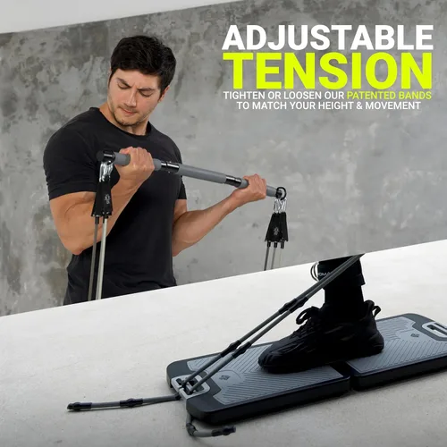 Miniatura 4 de EVO Gym - Equipo portátil de entrenamiento de fuerza para gimnasio en casa, gimnasio en casa, gimnasio todo en uno, bandas de resistencia, base
