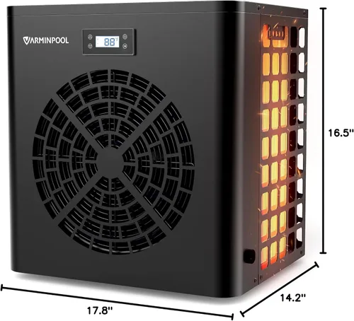 Miniatura 10 de Bomba de calor para piscina sobre el suelo de 16000 BTU, calentador de piscina para 5400 galones, control inteligente WiFi, intercambiador de calor
