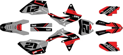 Miniatura 7 de Kit de gráficos para Suzuki RMZ 450 (2008-2017) Serie Enigma Azul 09 mil - Dirt Bike - Kit de calcomanías gráficas de carreras personalizadas, sin