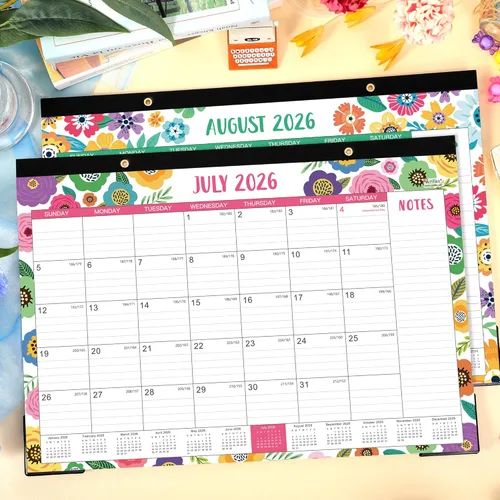 Miniatura 8 de Calendario de escritorio 2026-2027 - julio de 2026 a diciembre de 2027, calendario de escritorio grande de 17 x 12 pulgadas, calendario de 18 meses