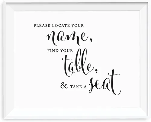 Miniatura 32 de Andaz Press Letreros de fiesta de boda, impresión formal en blanco y negro, 8.5 x 11 pulgadas, suite de novia, vestidor, paquete de 2