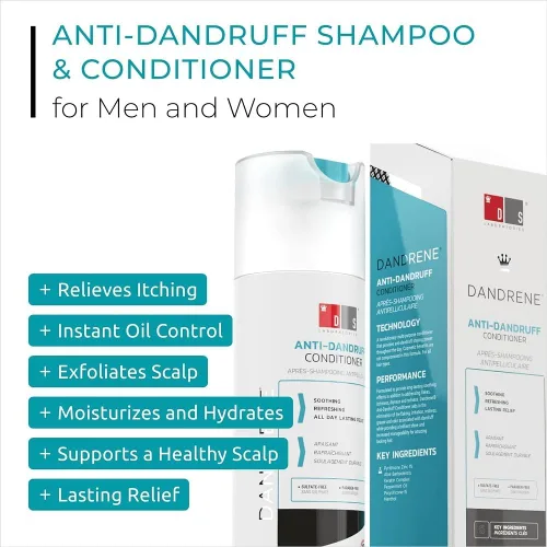 Miniatura 2 de DS Labs Dandrene, kit de champú y acondicionador para caspa, 6.9 fl oz, para picazón, cuero cabelludo escamoso, champú exfoliante, acondicionador