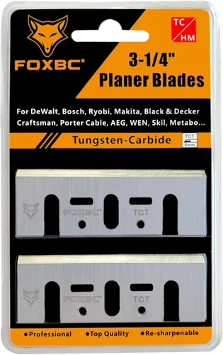 FOXBC Cuchillas cepilladoras de 3-1/4 pulgadas 82mm de carburo TCT de reemplazo para Makita N1900B, KP0810, XPK01, DeWalt D26676, DW6655, DW680,
