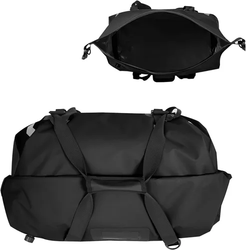 Miniatura 6 de Bolsa de lona impermeable para hombres y mujeres, mochila seca enrollable con correas de fijación rápida, bolsa de sillín de motocicleta para Negro