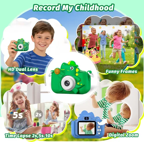 Miniatura 3 de Juguete de cámara para niños, cámara de juguetes de dinosaurio masterbee para niños de 3 a 12 años, regalos de Navidad/cumpleaños para niños y Verde