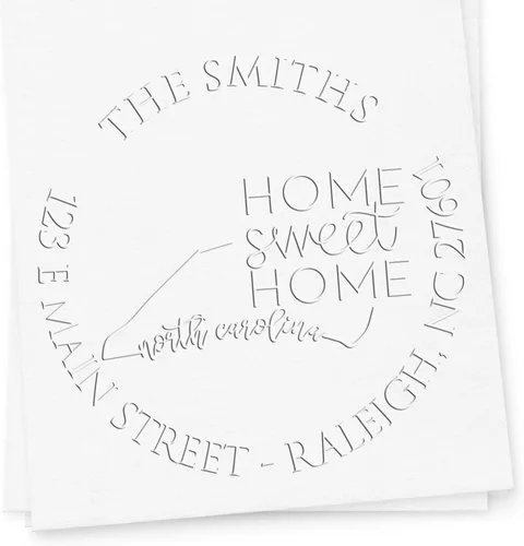 Miniatura 72 de Sello en relieve de dirección personalizado para nuevos propietarios de viviendas, sello redondo de 1-5/8 para dirección de casa, estampado